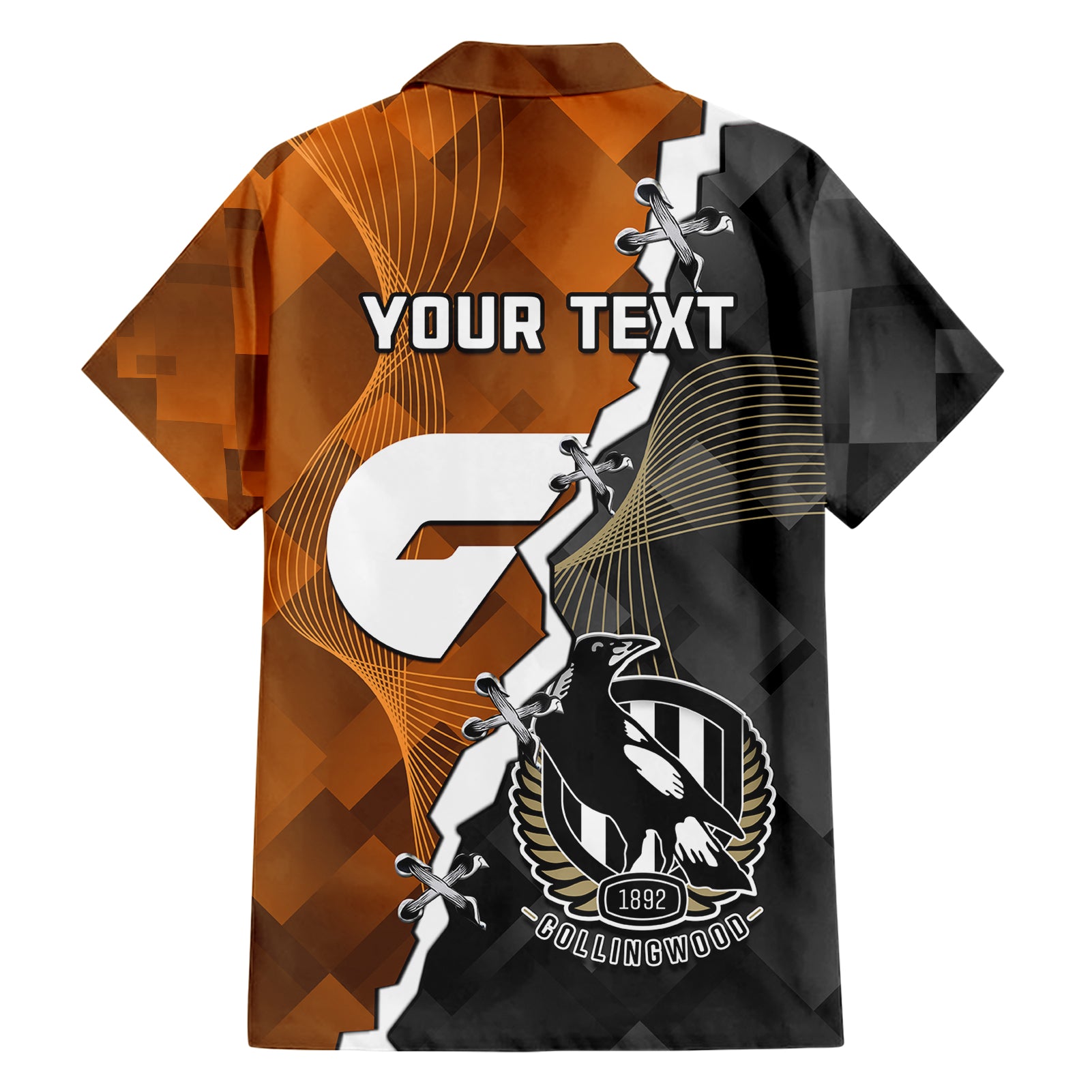 Personalised Collingwood And Giants Football Hawaiian Shirt 2023 Together Sporty Style - Vibe Hoodie Shop