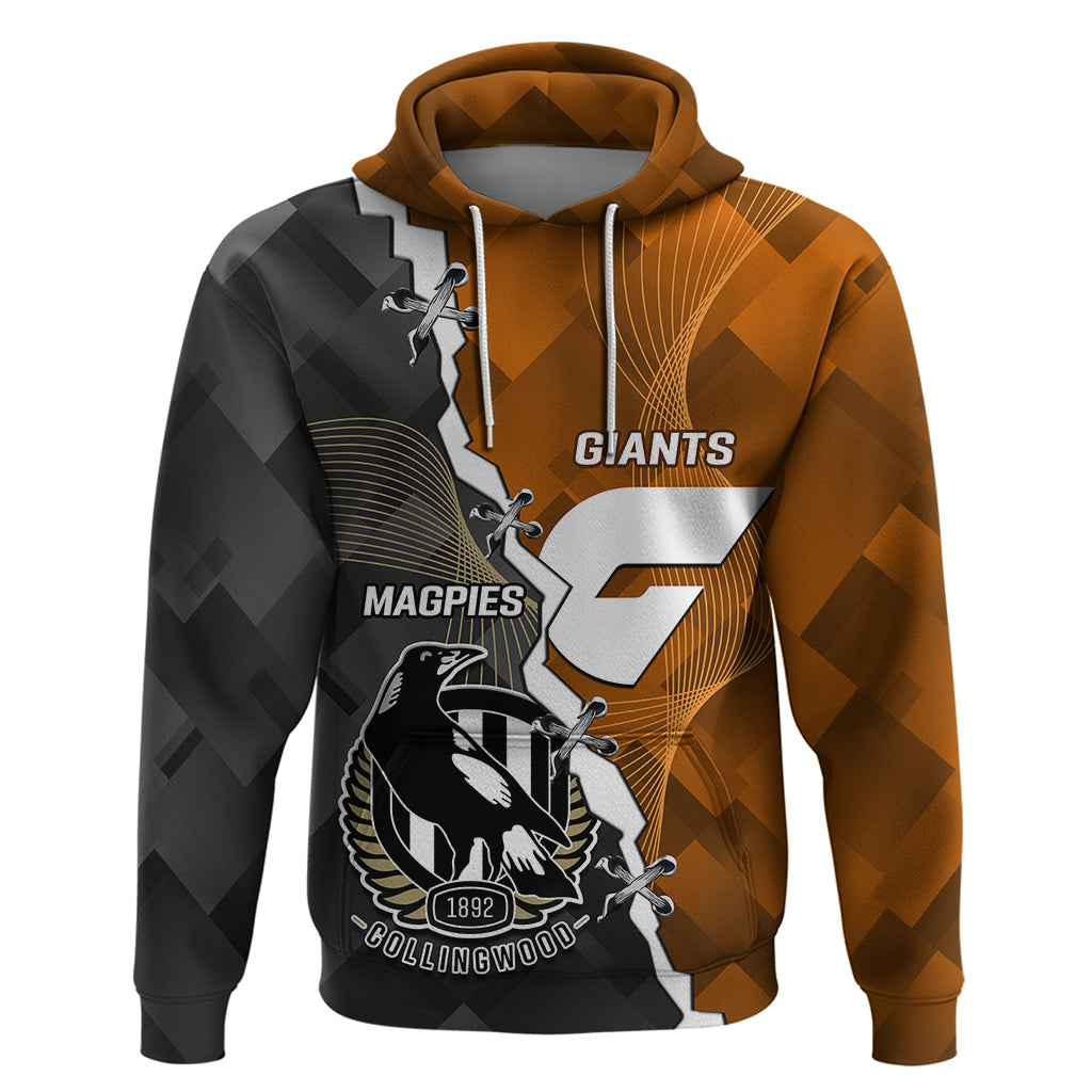 Personalised Collingwood And Giants Football Hoodie 2023 Together Sporty Style - Vibe Hoodie Shop