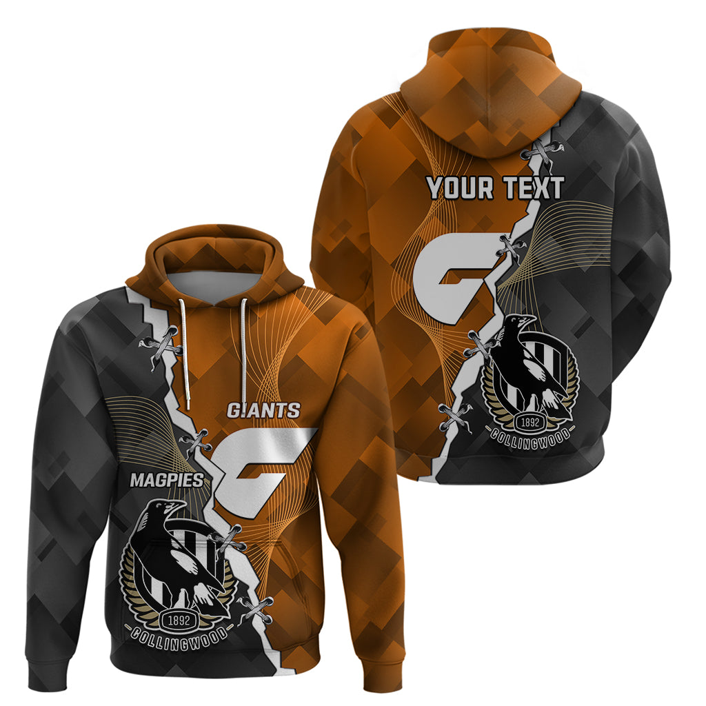 Personalised Collingwood And Giants Football Hoodie 2023 Together Sporty Style - Vibe Hoodie Shop