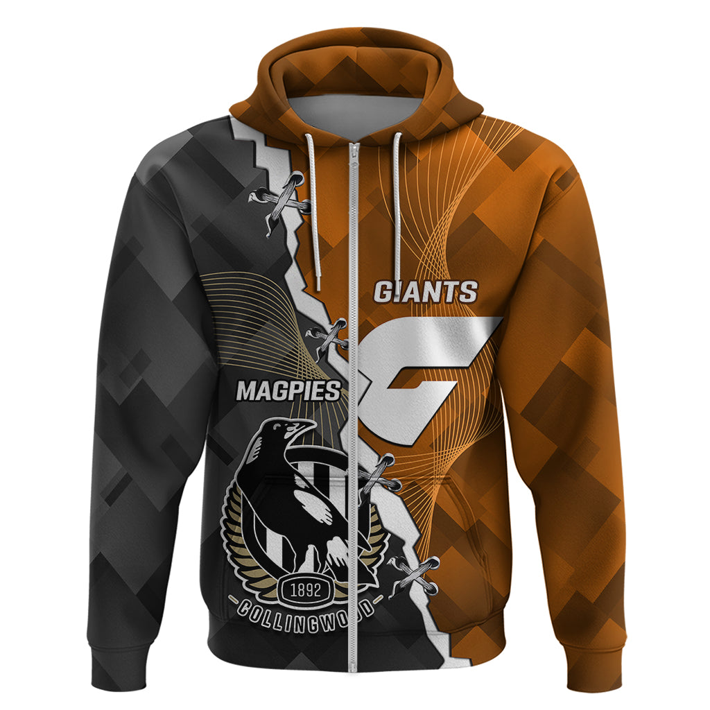 Personalised Collingwood And Giants Football Hoodie 2023 Together Sporty Style - Vibe Hoodie Shop