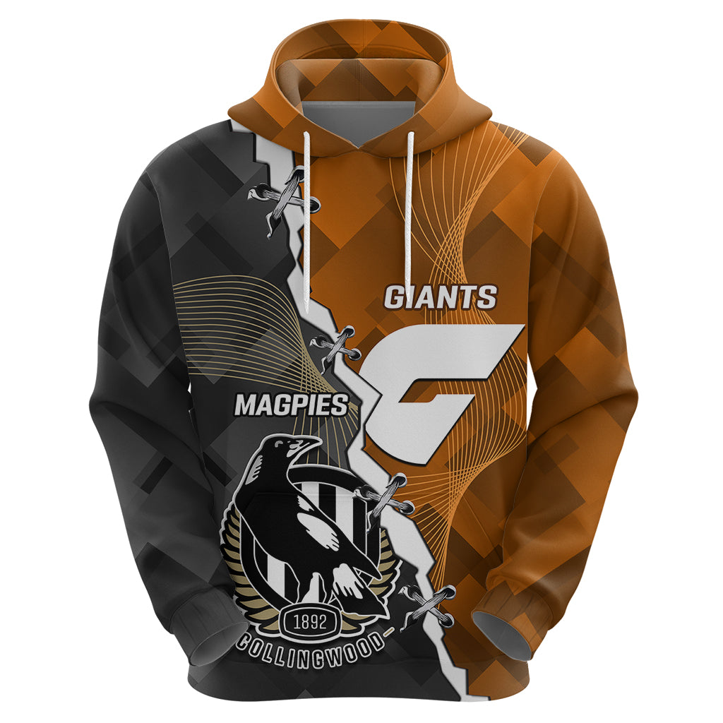 Personalised Collingwood And Giants Football Hoodie 2023 Together Sporty Style - Vibe Hoodie Shop