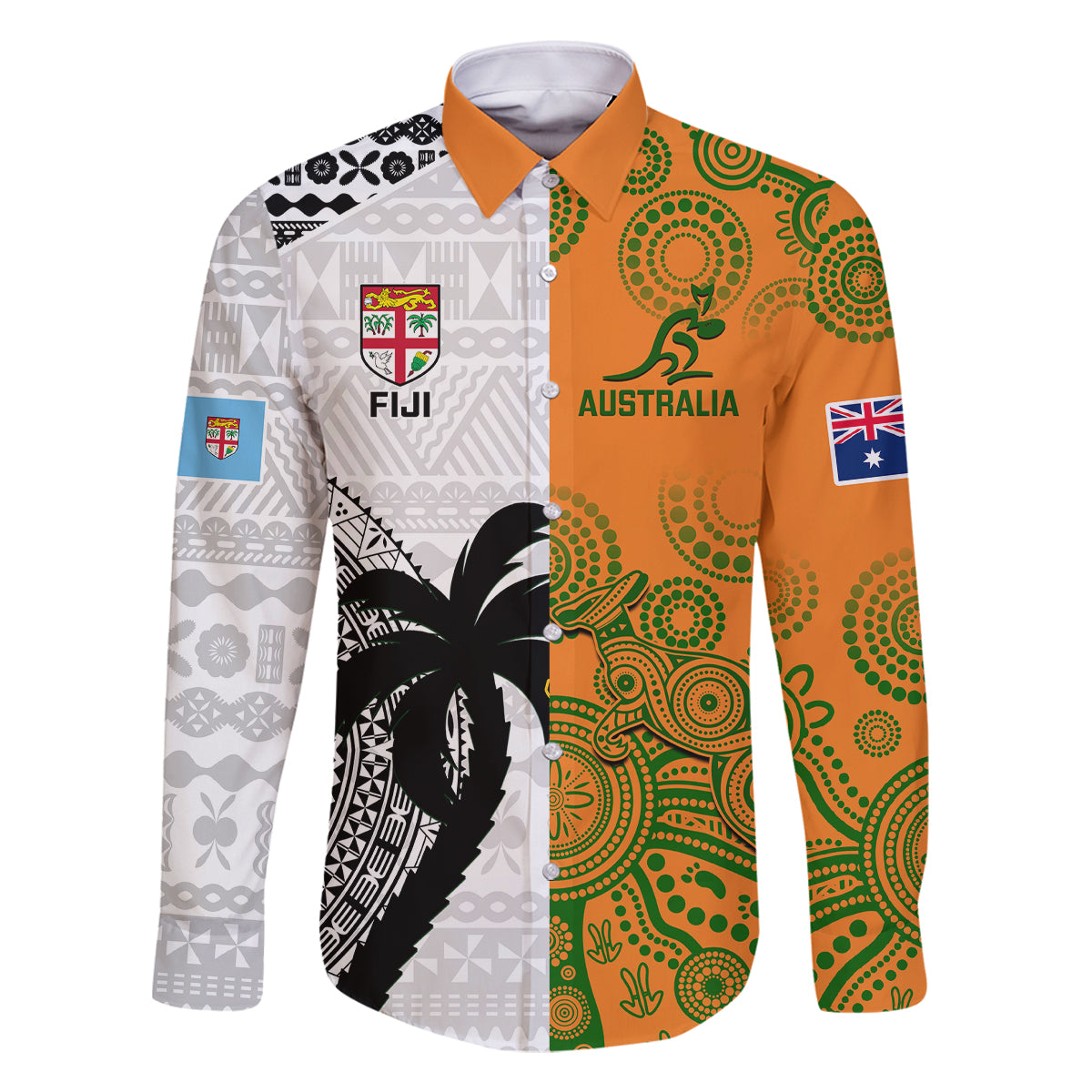 custom-fiji-and-australia-rugby-family-matching-long-sleeve-bodycon-dress-and-hawaiian-shirt-2023-world-cup-aboriginal-mix-tapa-pattern