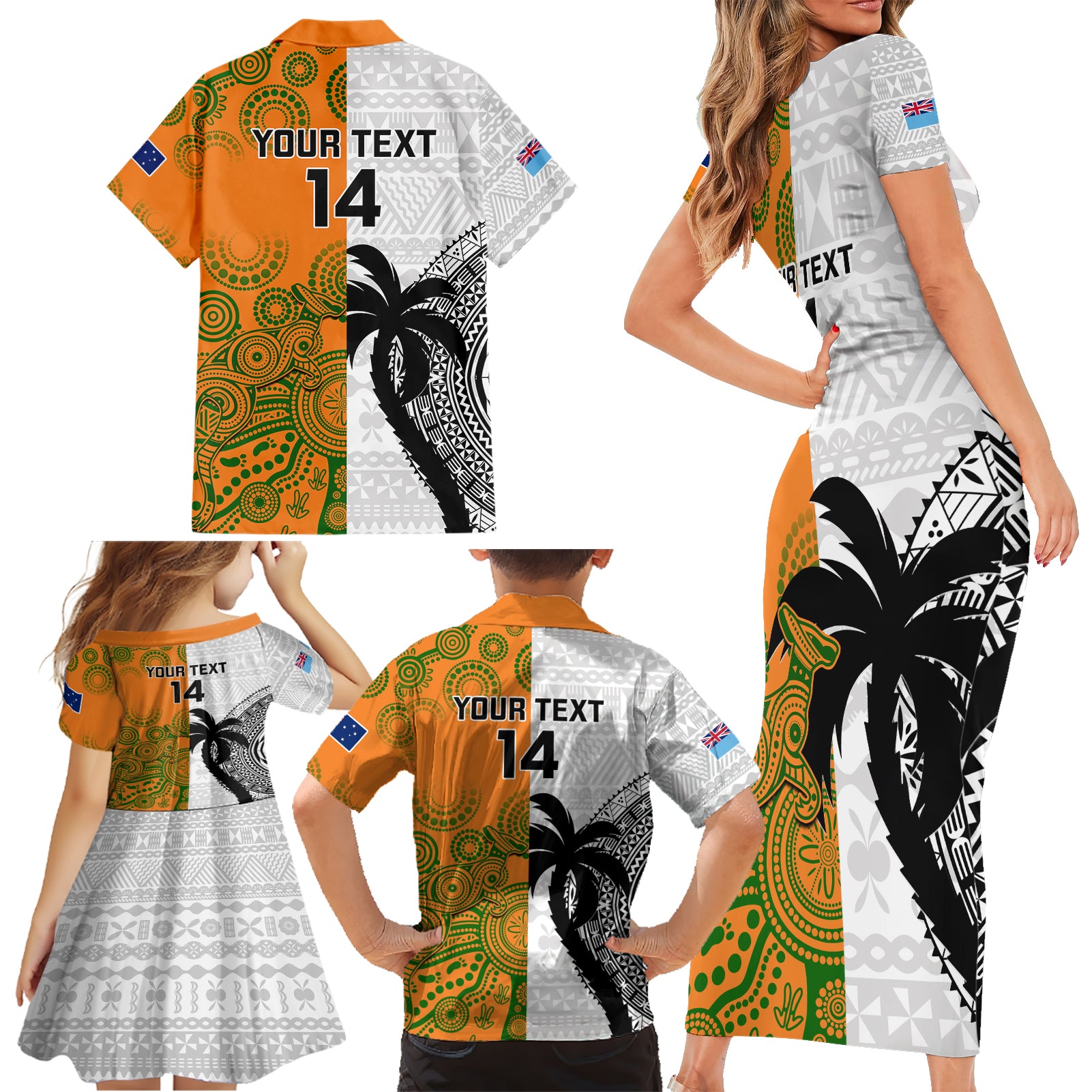 custom-fiji-and-australia-rugby-family-matching-short-sleeve-bodycon-dress-and-hawaiian-shirt-2023-world-cup-aboriginal-mix-tapa-pattern