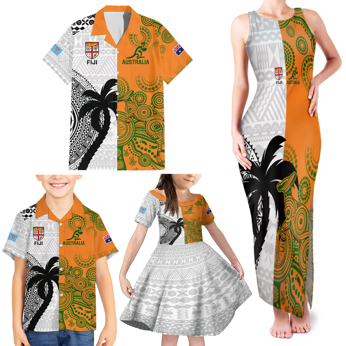 custom-fiji-and-australia-rugby-family-matching-tank-maxi-dress-and-hawaiian-shirt-2023-world-cup-aboriginal-mix-tapa-pattern