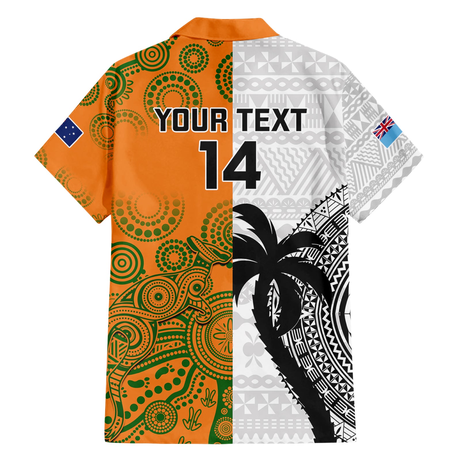 Custom Fiji And Australia Rugby Hawaiian Shirt 2023 World Cup Aboriginal Mix Tapa Pattern - Vibe Hoodie Shop