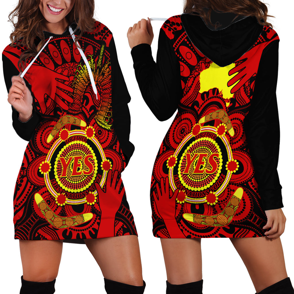 Australia Walk For Yes Hoodie Dress Say Yes To Australian Indigenous Voice - Vibe Hoodie Shop