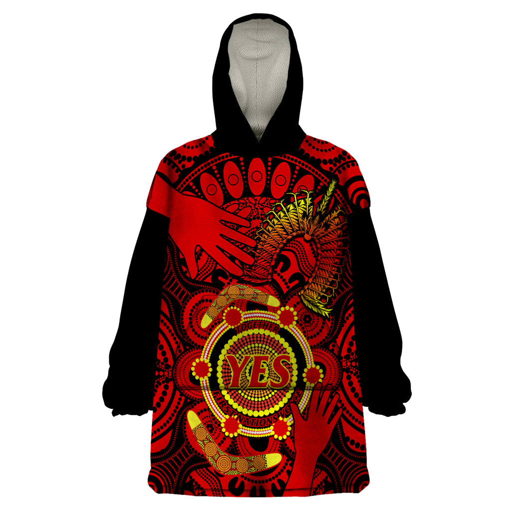 Australia Walk For Yes Wearable Blanket Hoodie Say Yes To Australian Indigenous Voice - Vibe Hoodie Shop