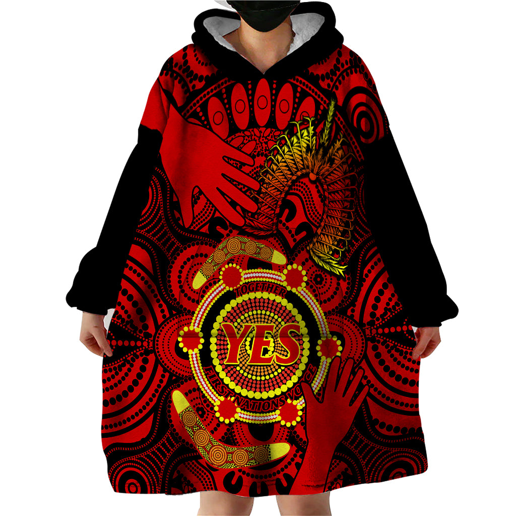 Australia Walk For Yes Wearable Blanket Hoodie Say Yes To Australian Indigenous Voice - Vibe Hoodie Shop