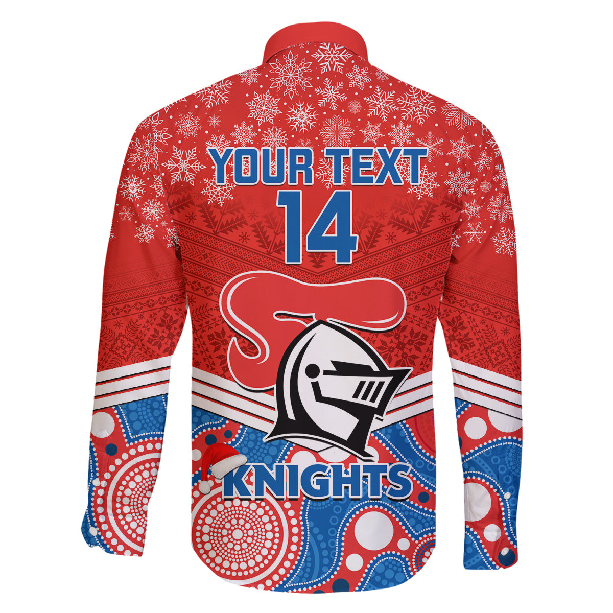 custom-knights-rugby-christmas-family-matching-long-sleeve-bodycon-dress-and-hawaiian-shirt-merry-xmas-2023-mix-aboriginal-art