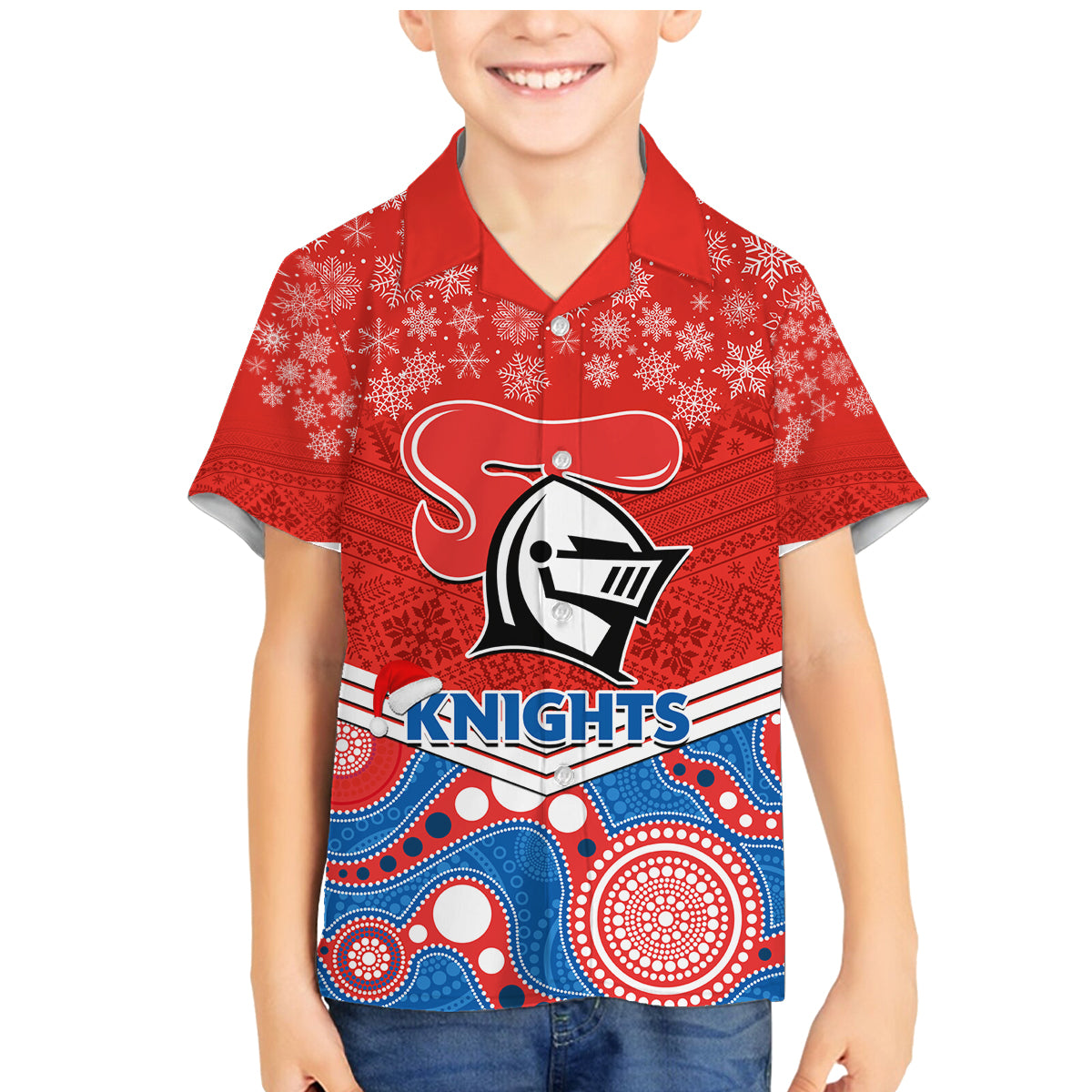 custom-knights-rugby-christmas-family-matching-mermaid-dress-and-hawaiian-shirt-merry-xmas-2023-mix-aboriginal-art