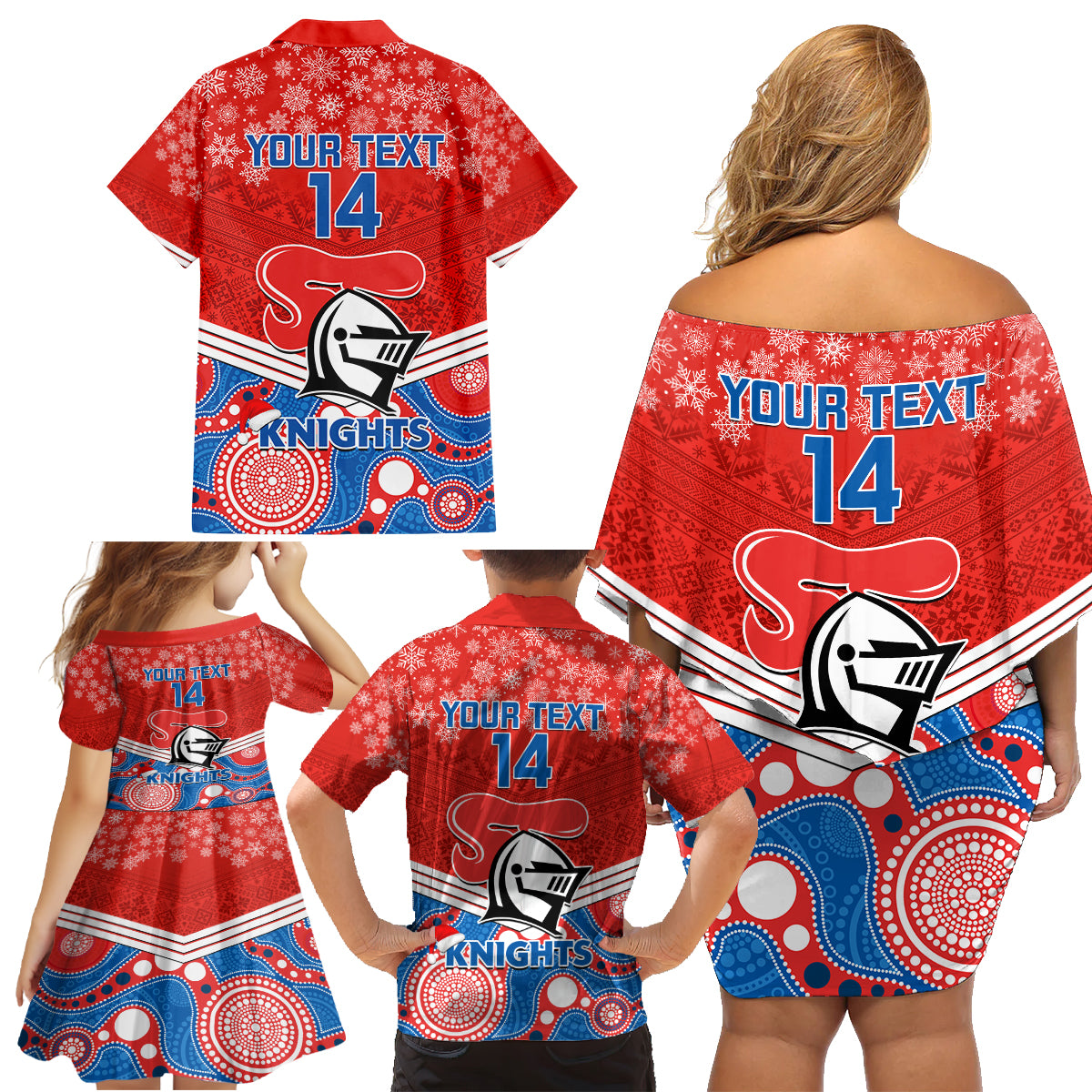 custom-knights-rugby-christmas-family-matching-off-shoulder-short-dress-and-hawaiian-shirt-merry-xmas-2023-mix-aboriginal-art