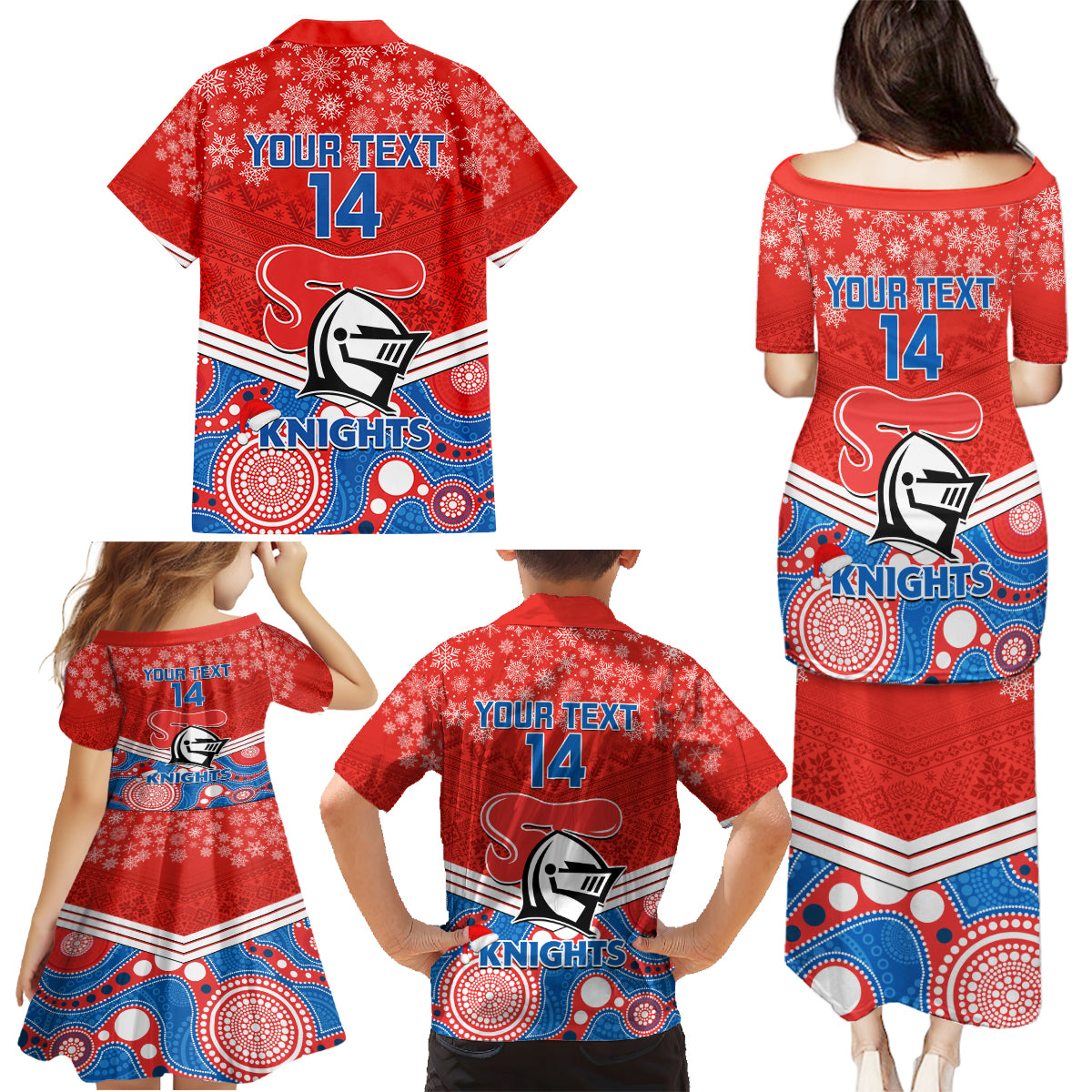 custom-knights-rugby-christmas-family-matching-puletasi-dress-and-hawaiian-shirt-merry-xmas-2023-mix-aboriginal-art