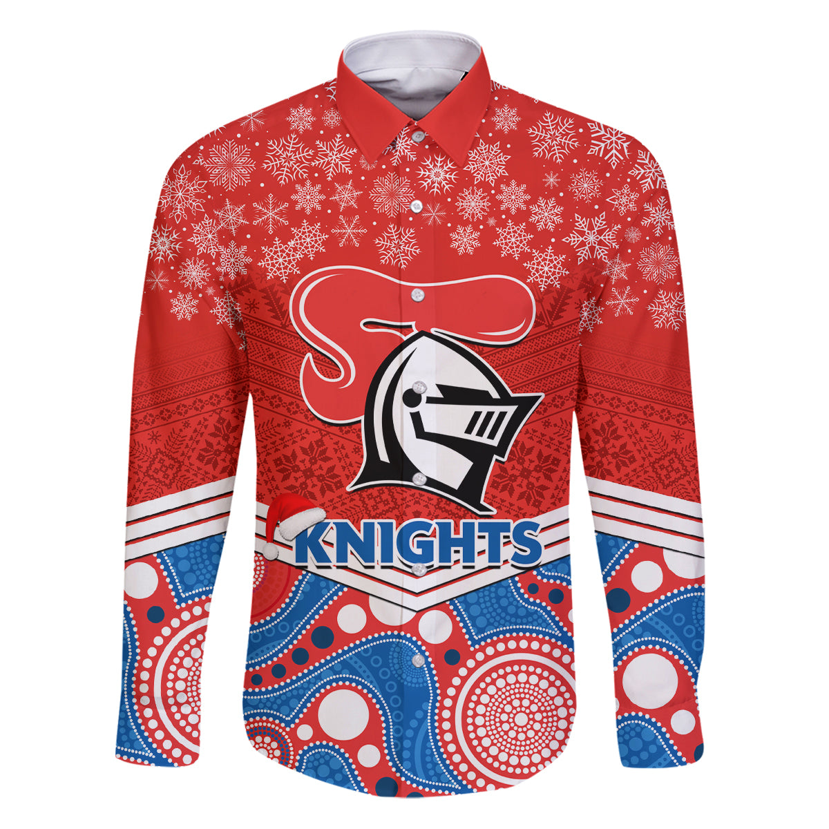 custom-knights-rugby-christmas-family-matching-puletasi-dress-and-hawaiian-shirt-merry-xmas-2023-mix-aboriginal-art