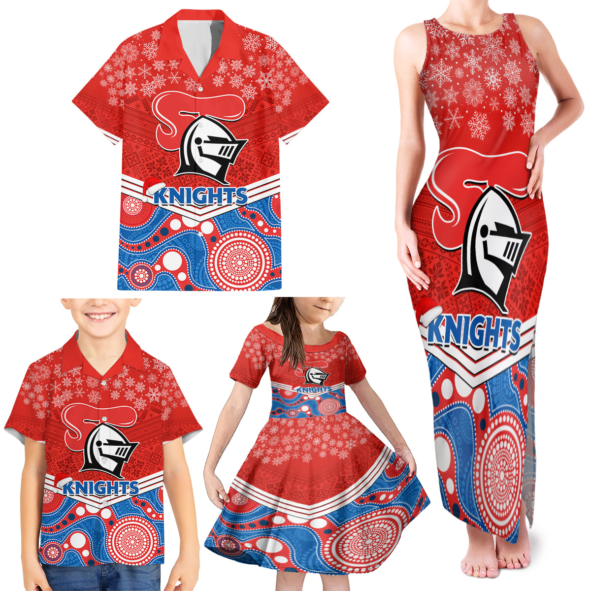 custom-knights-rugby-christmas-family-matching-tank-maxi-dress-and-hawaiian-shirt-merry-xmas-2023-mix-aboriginal-art