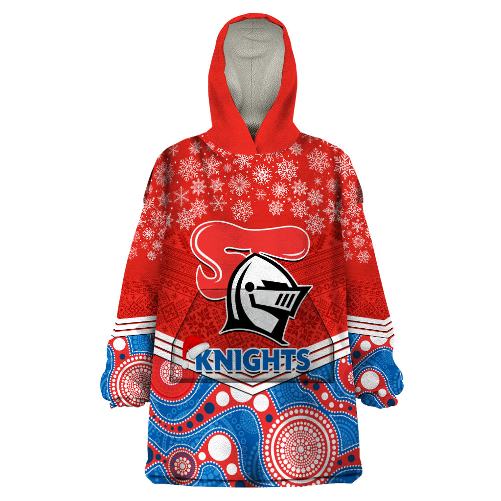 Custom Knights Rugby Christmas Wearable Blanket Hoodie Merry Xmas 2023 Mix Aboriginal Art - Vibe Hoodie Shop