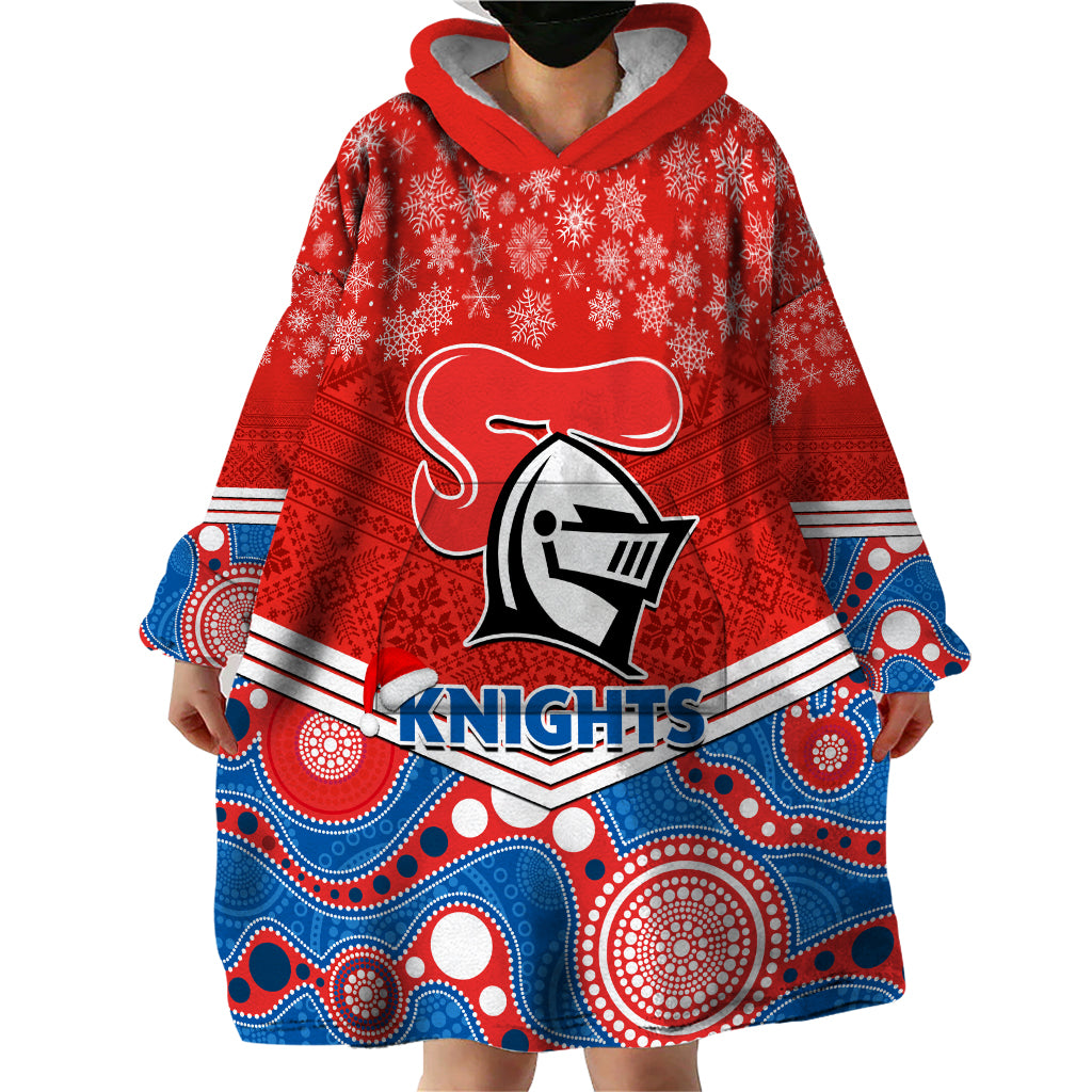 Custom Knights Rugby Christmas Wearable Blanket Hoodie Merry Xmas 2023 Mix Aboriginal Art - Vibe Hoodie Shop