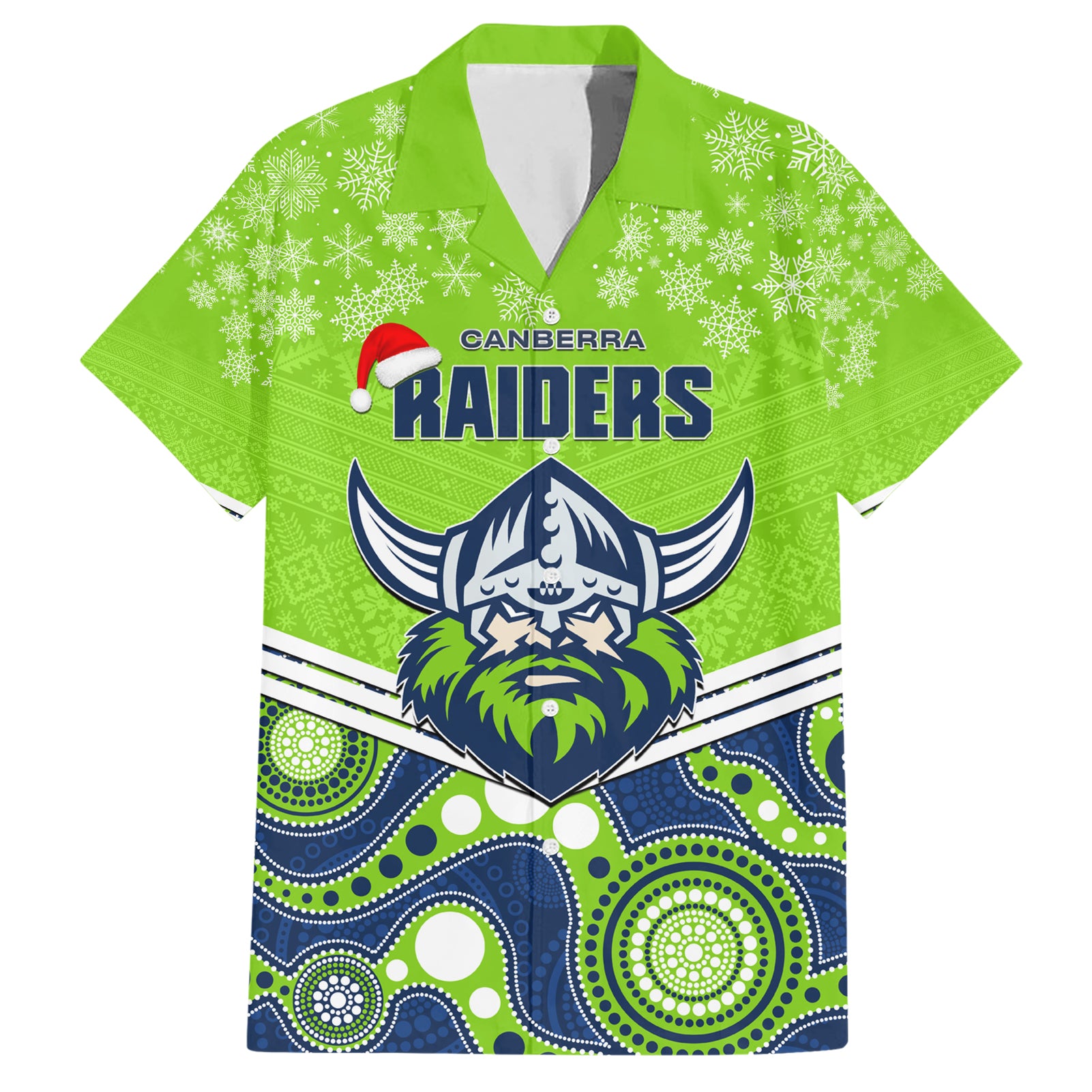 Custom Raiders Rugby Christmas Hawaiian Shirt Merry Xmas 2023 Mix Aboriginal Art - Vibe Hoodie Shop