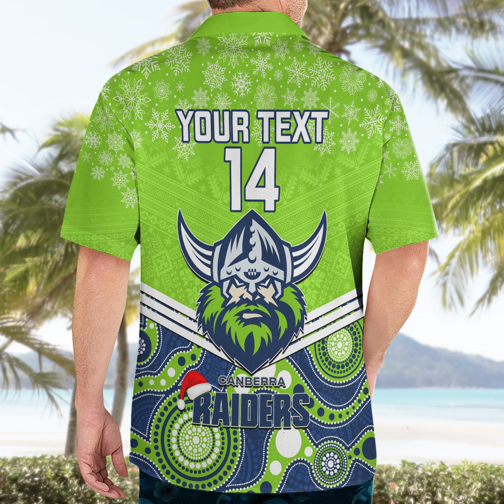 Custom Raiders Rugby Christmas Hawaiian Shirt Merry Xmas 2023 Mix Aboriginal Art - Vibe Hoodie Shop