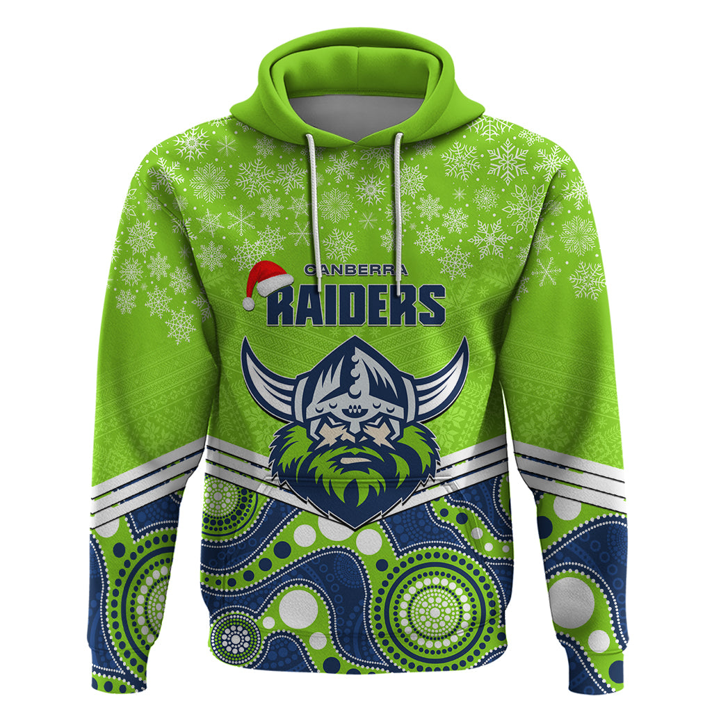 Custom Raiders Rugby Christmas Hoodie Merry Xmas 2023 Mix Aboriginal Art - Vibe Hoodie Shop