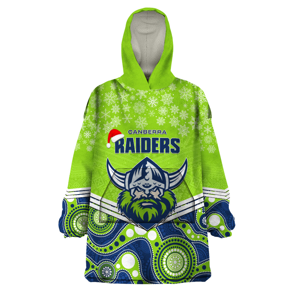 Custom Raiders Rugby Christmas Wearable Blanket Hoodie Merry Xmas 2023 Mix Aboriginal Art - Vibe Hoodie Shop