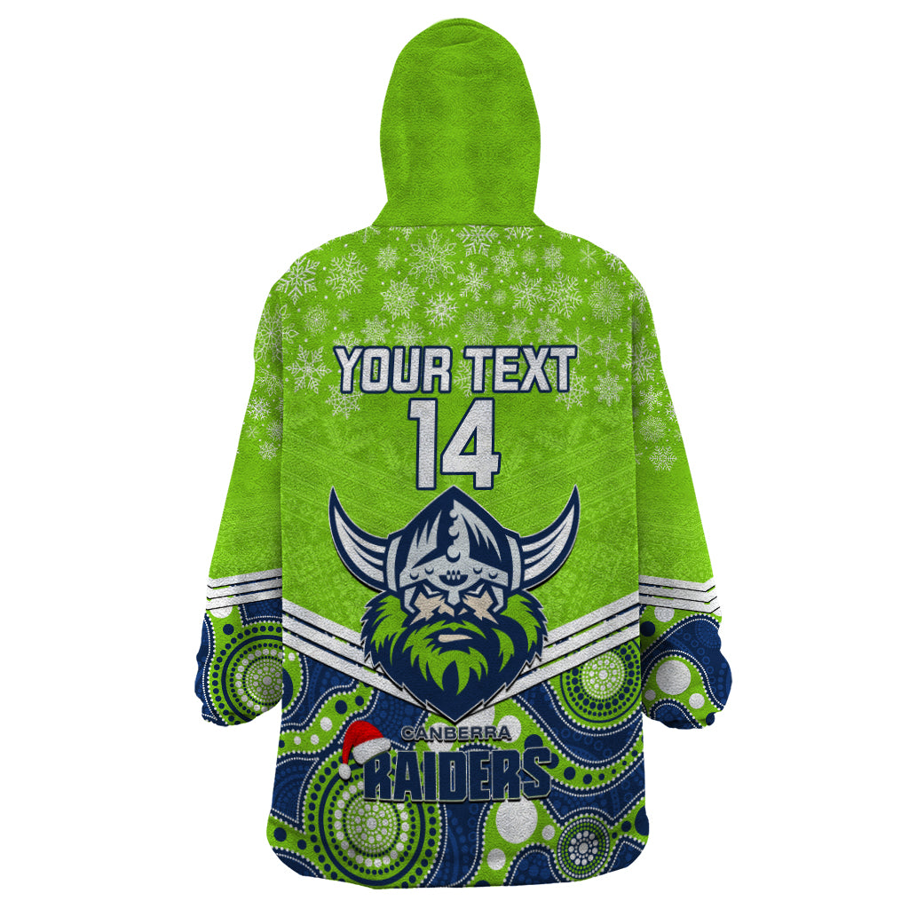 Custom Raiders Rugby Christmas Wearable Blanket Hoodie Merry Xmas 2023 Mix Aboriginal Art - Vibe Hoodie Shop