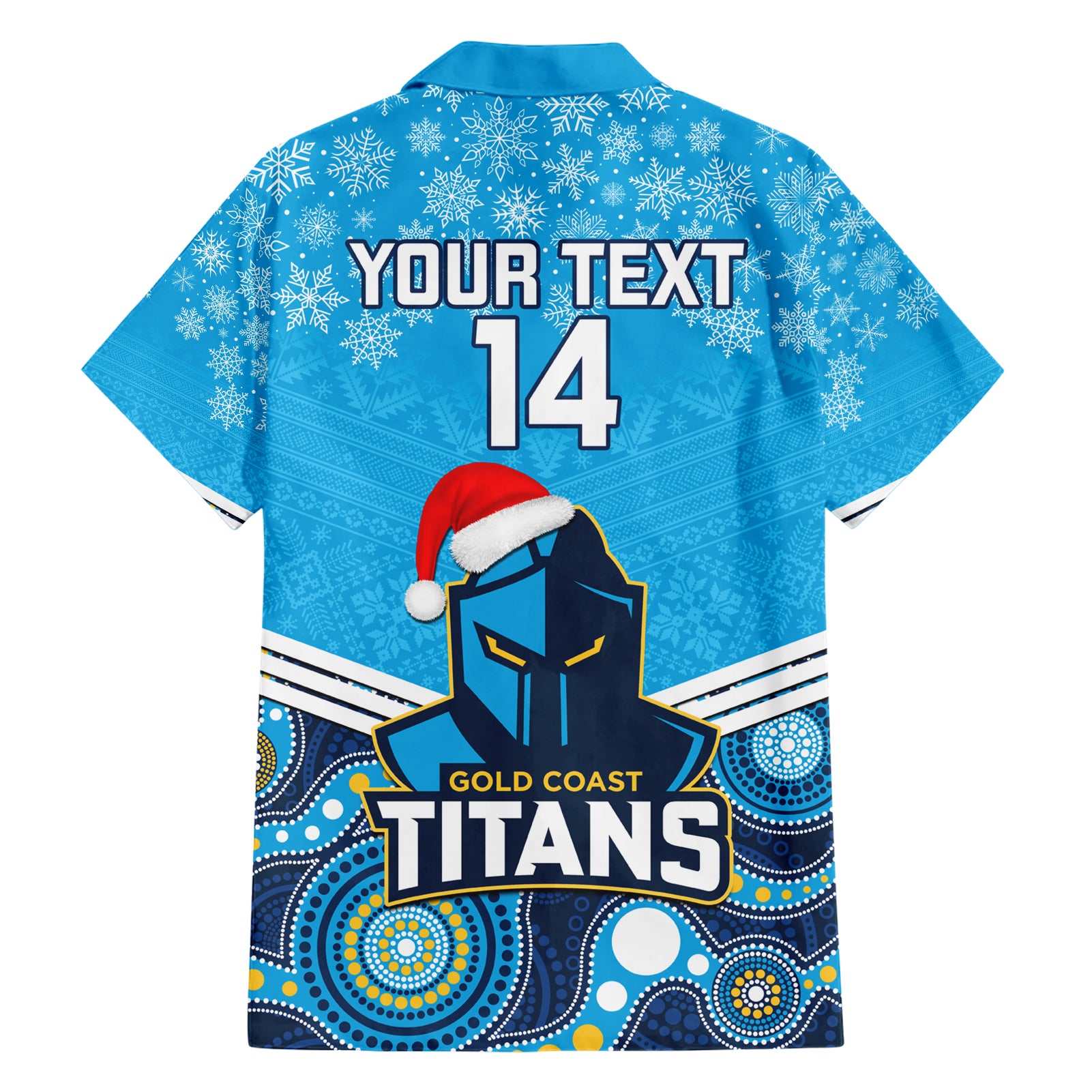 Custom Titans Rugby Christmas Hawaiian Shirt Merry Xmas 2023 Mix Aboriginal Art - Vibe Hoodie Shop