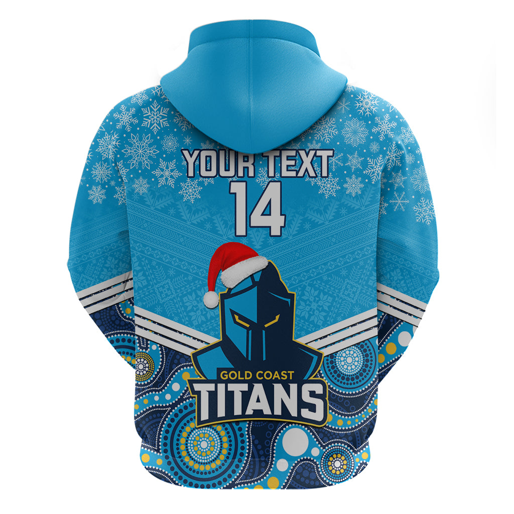 Custom Titans Rugby Christmas Hoodie Merry Xmas 2023 Mix Aboriginal Art - Vibe Hoodie Shop