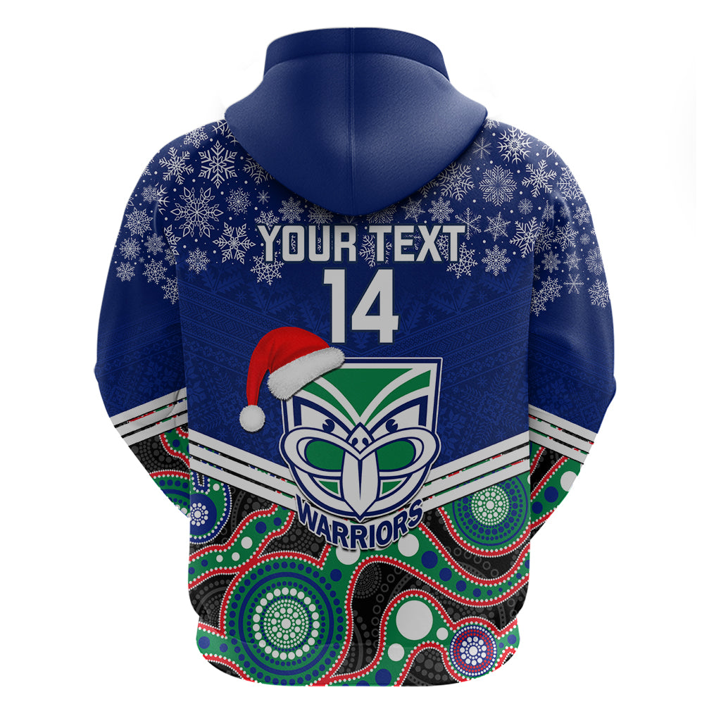 Custom Warriors Rugby Christmas Hoodie Merry Xmas 2023 Mix Aboriginal Art - Vibe Hoodie Shop