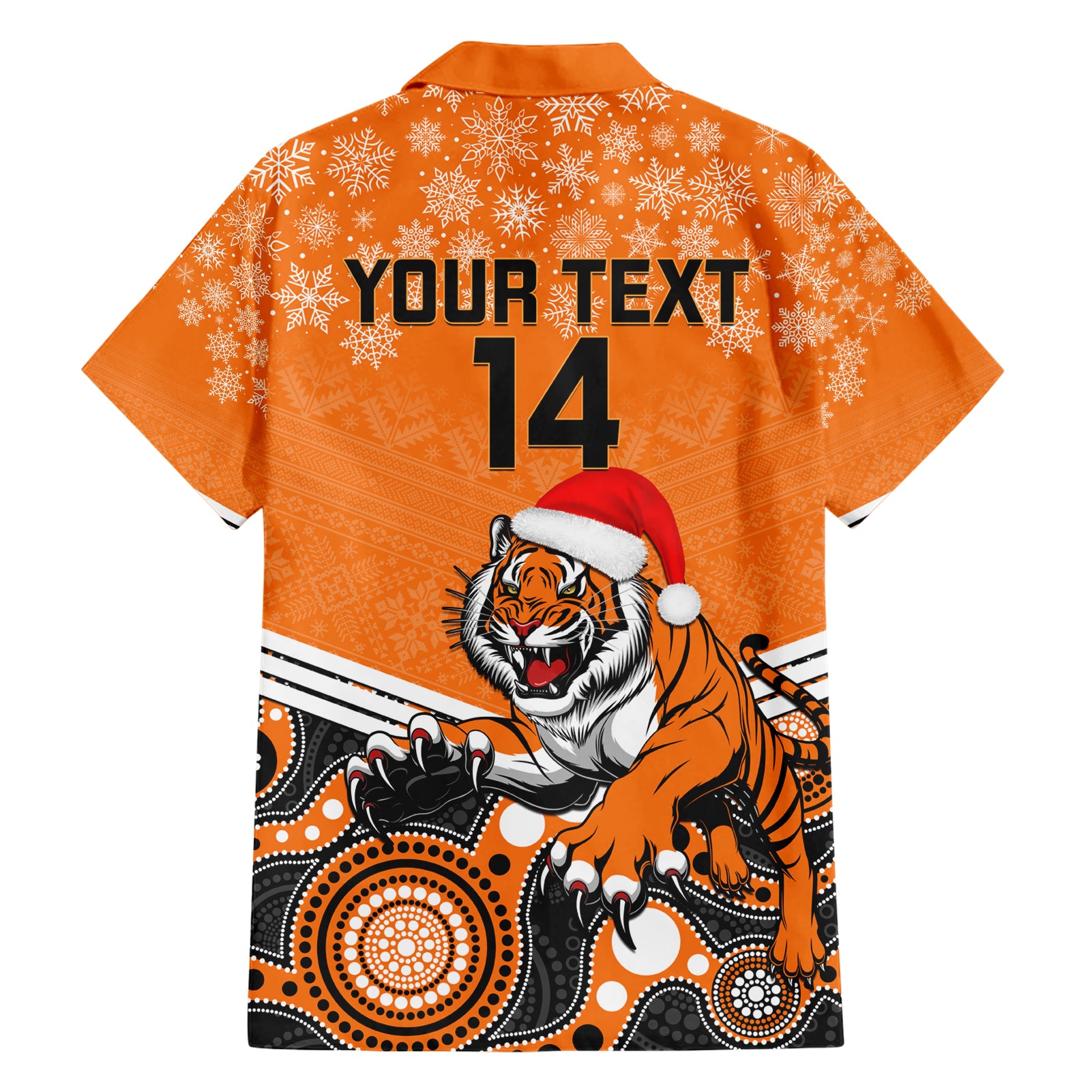 Custom Tigers Rugby Christmas Hawaiian Shirt Merry Xmas 2023 Mix Aboriginal Art - Vibe Hoodie Shop