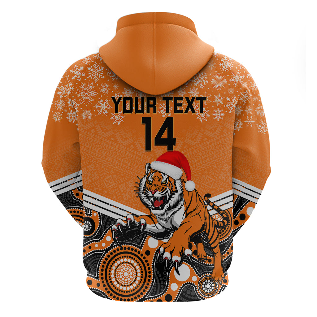 Custom Tigers Rugby Christmas Hoodie Merry Xmas 2023 Mix Aboriginal Art - Vibe Hoodie Shop