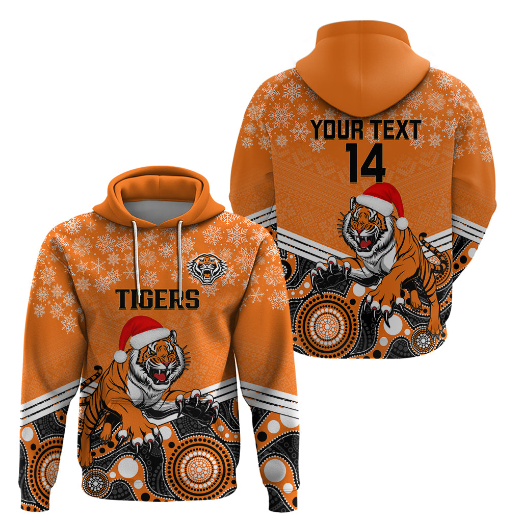 Custom Tigers Rugby Christmas Hoodie Merry Xmas 2023 Mix Aboriginal Art - Vibe Hoodie Shop