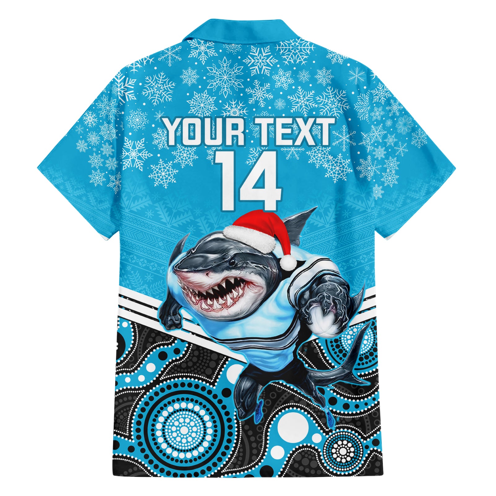 Custom Sharks Rugby Christmas Hawaiian Shirt Merry Xmas 2023 Mix Aboriginal Art - Vibe Hoodie Shop