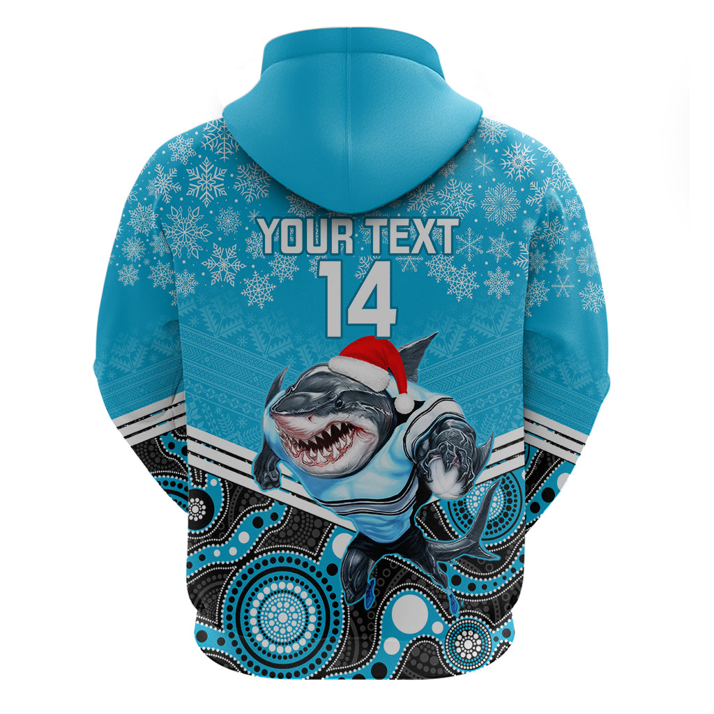 Custom Sharks Rugby Christmas Hoodie Merry Xmas 2023 Mix Aboriginal Art - Vibe Hoodie Shop