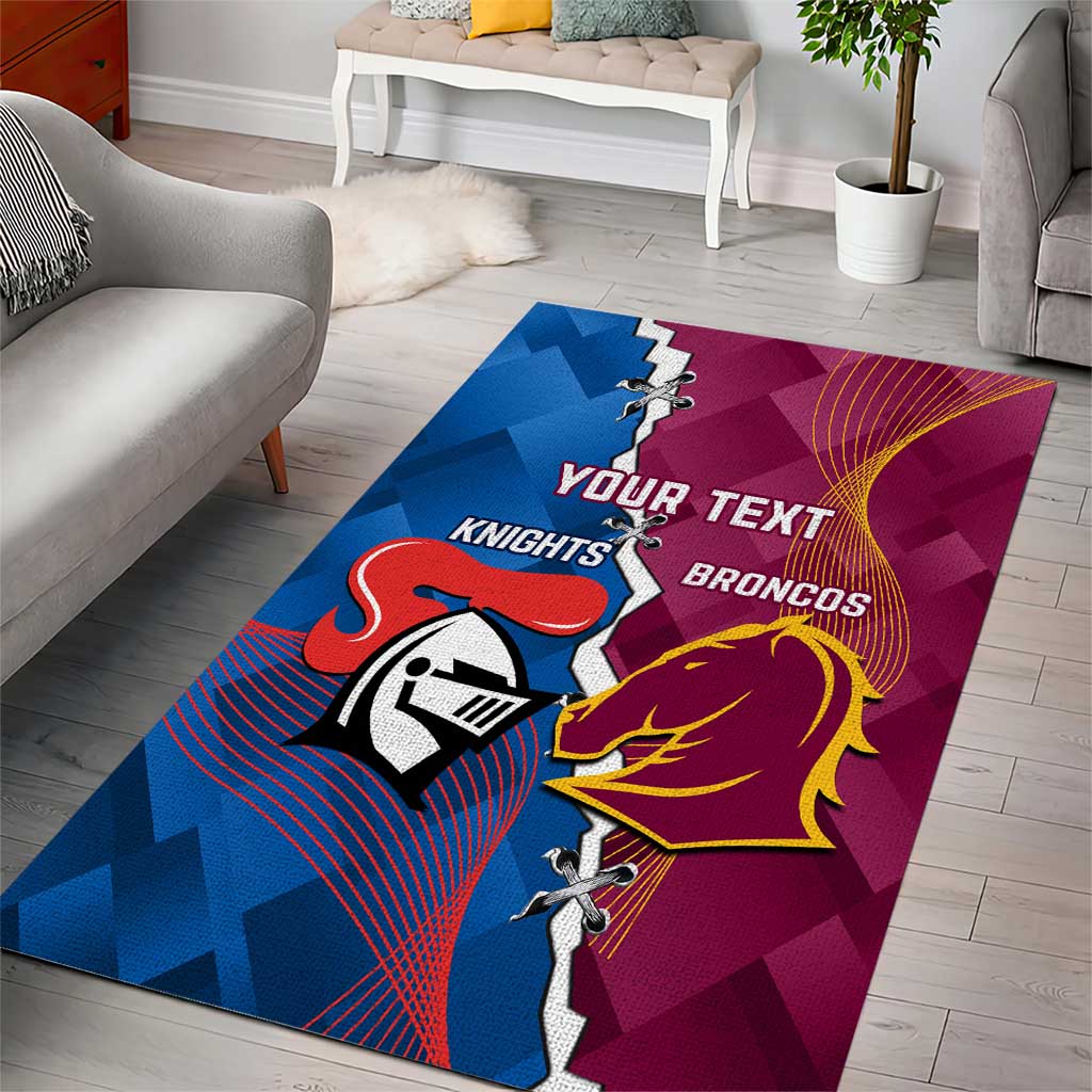 Custom Broncos And Knights Rugby Area Rug Dynamic Version - Vibe Hoodie Shop