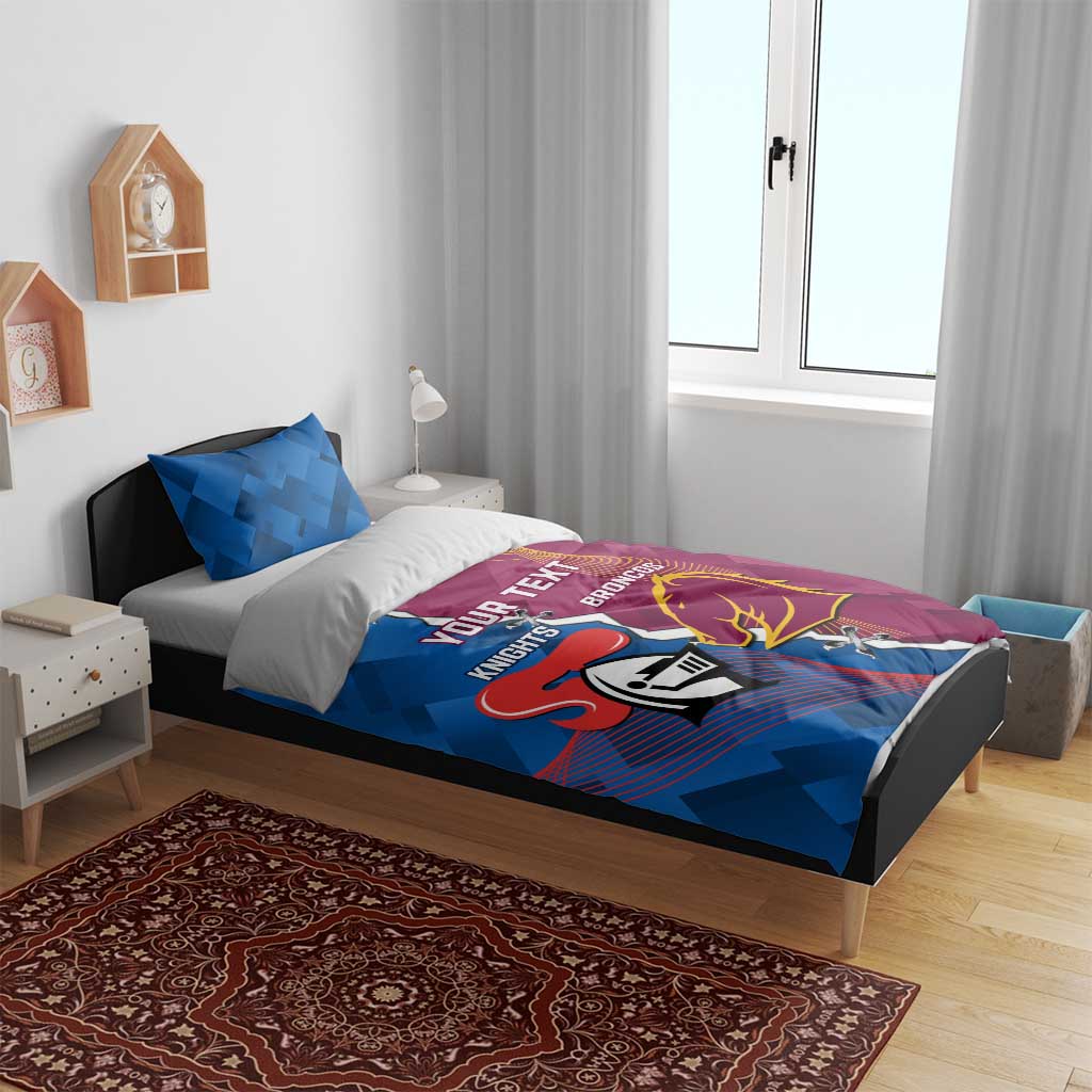 Custom Broncos And Knights Rugby Bedding Set Dynamic Version - Vibe Hoodie Shop