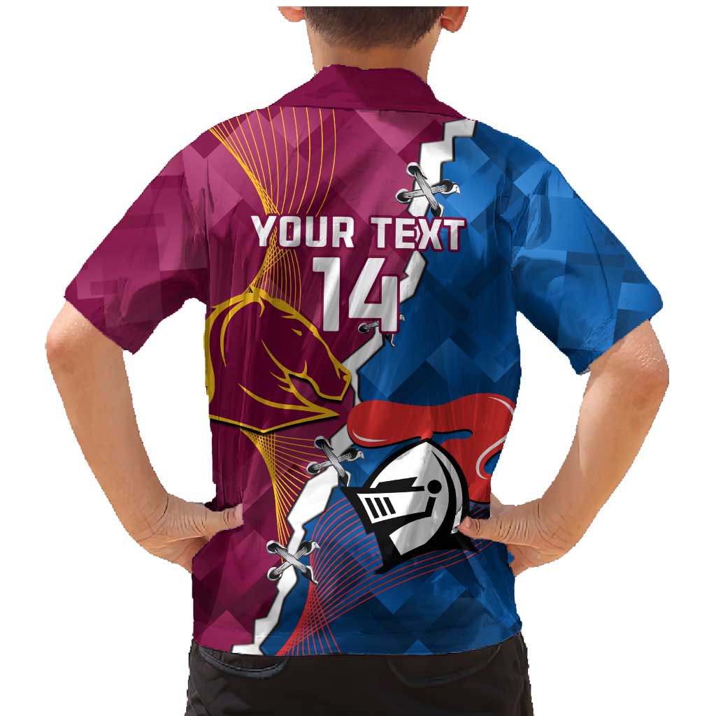 Custom Broncos And Knights Rugby Family Matching Mermaid Dress and Hawaiian Shirt Dynamic Version