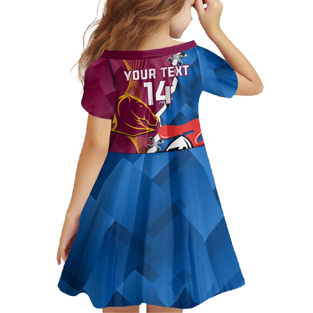 Custom Broncos And Knights Rugby Family Matching Mermaid Dress and Hawaiian Shirt Dynamic Version