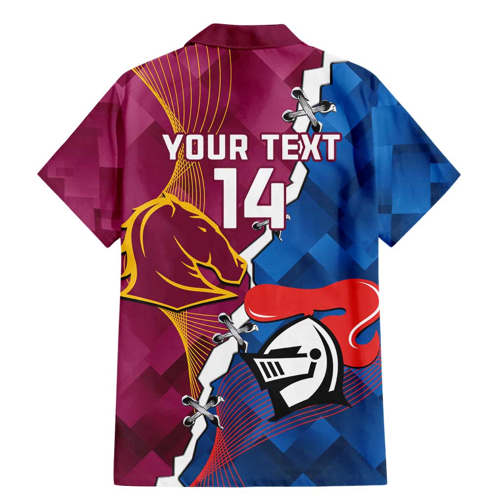 Custom Broncos And Knights Rugby Family Matching Mermaid Dress and Hawaiian Shirt Dynamic Version