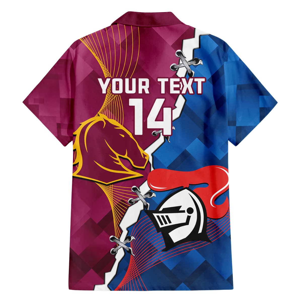 Custom Broncos And Knights Rugby Family Matching Off The Shoulder Long Sleeve Dress and Hawaiian Shirt Dynamic Version