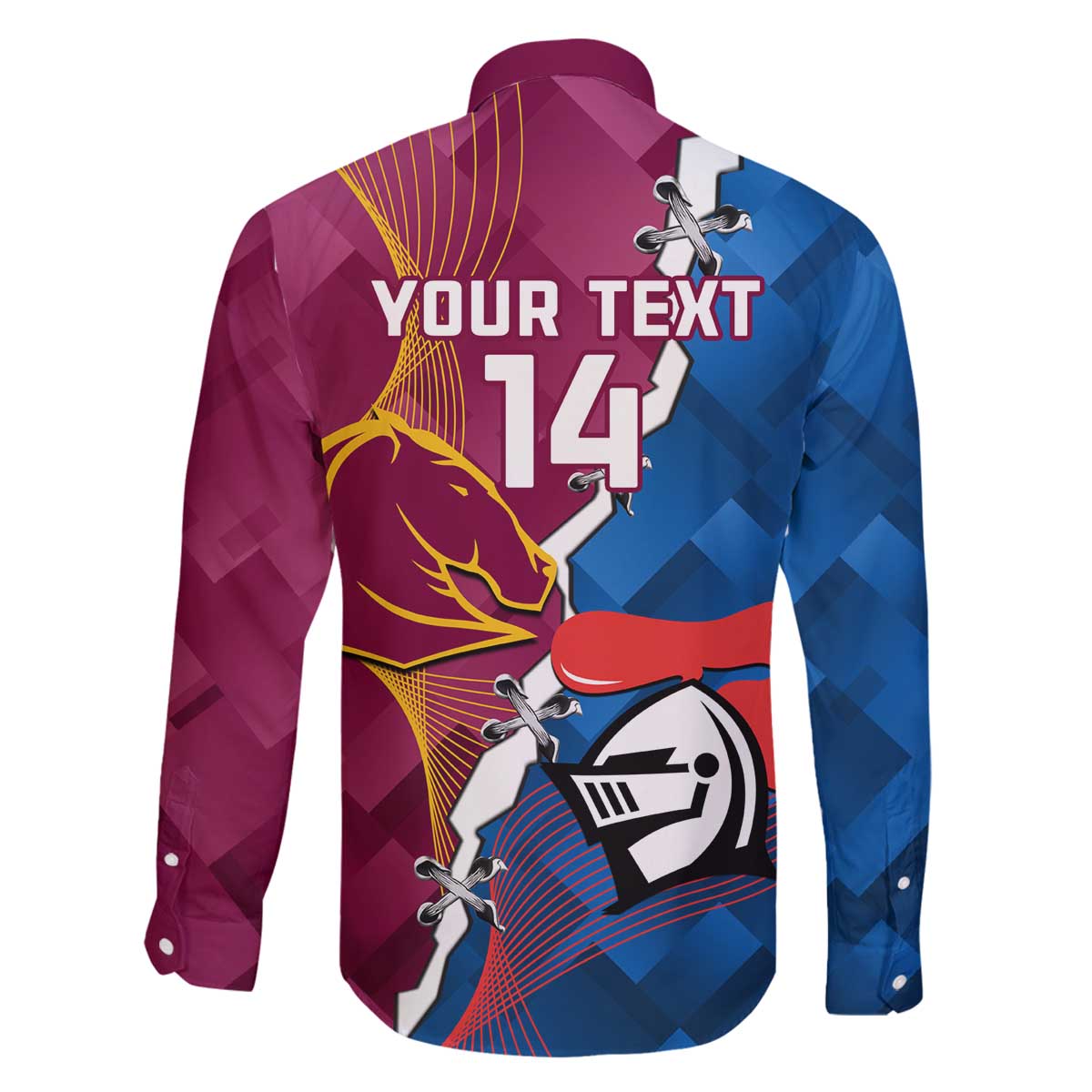 Custom Broncos And Knights Rugby Family Matching Off The Shoulder Long Sleeve Dress and Hawaiian Shirt Dynamic Version