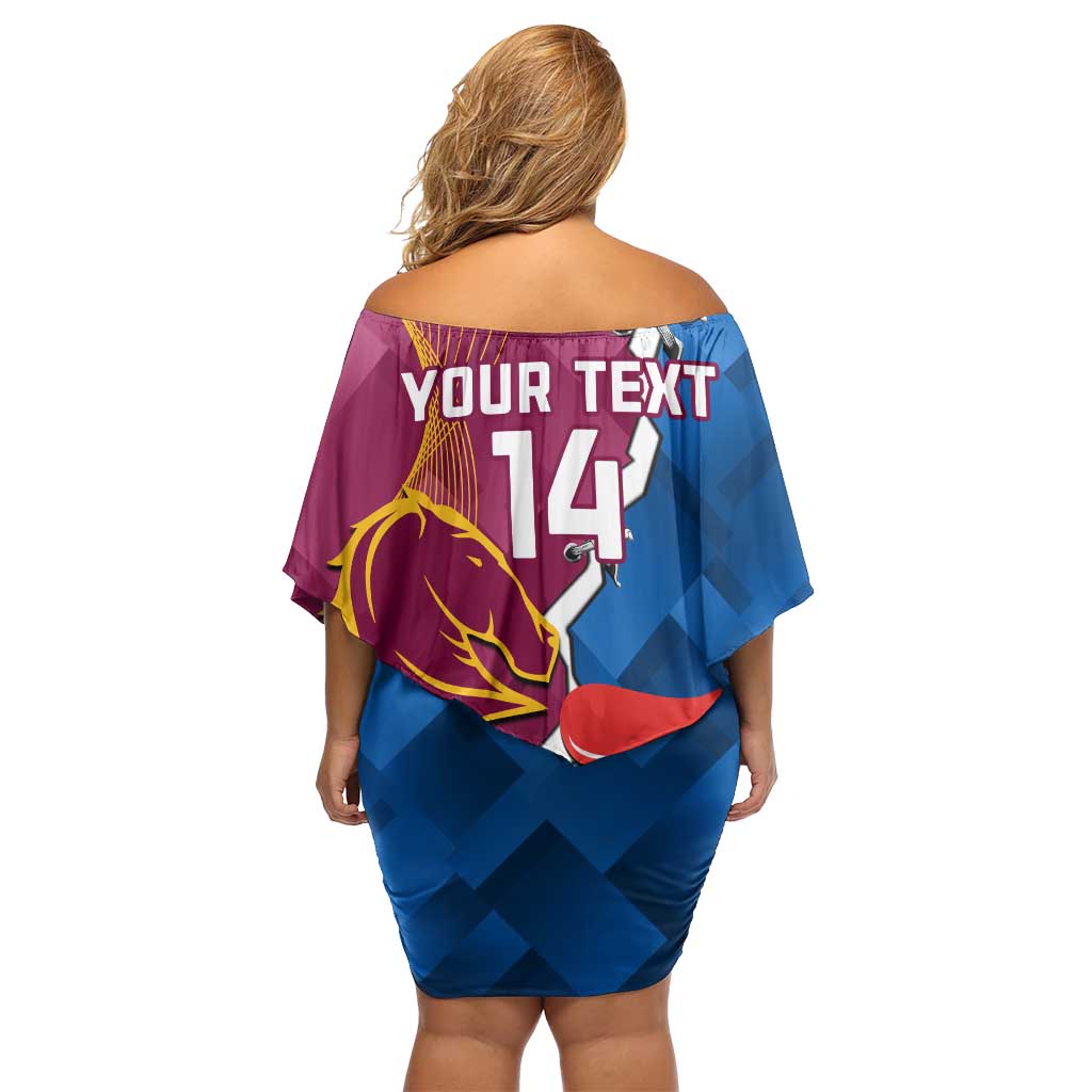 Custom Broncos And Knights Rugby Family Matching Off Shoulder Short Dress and Hawaiian Shirt Dynamic Version