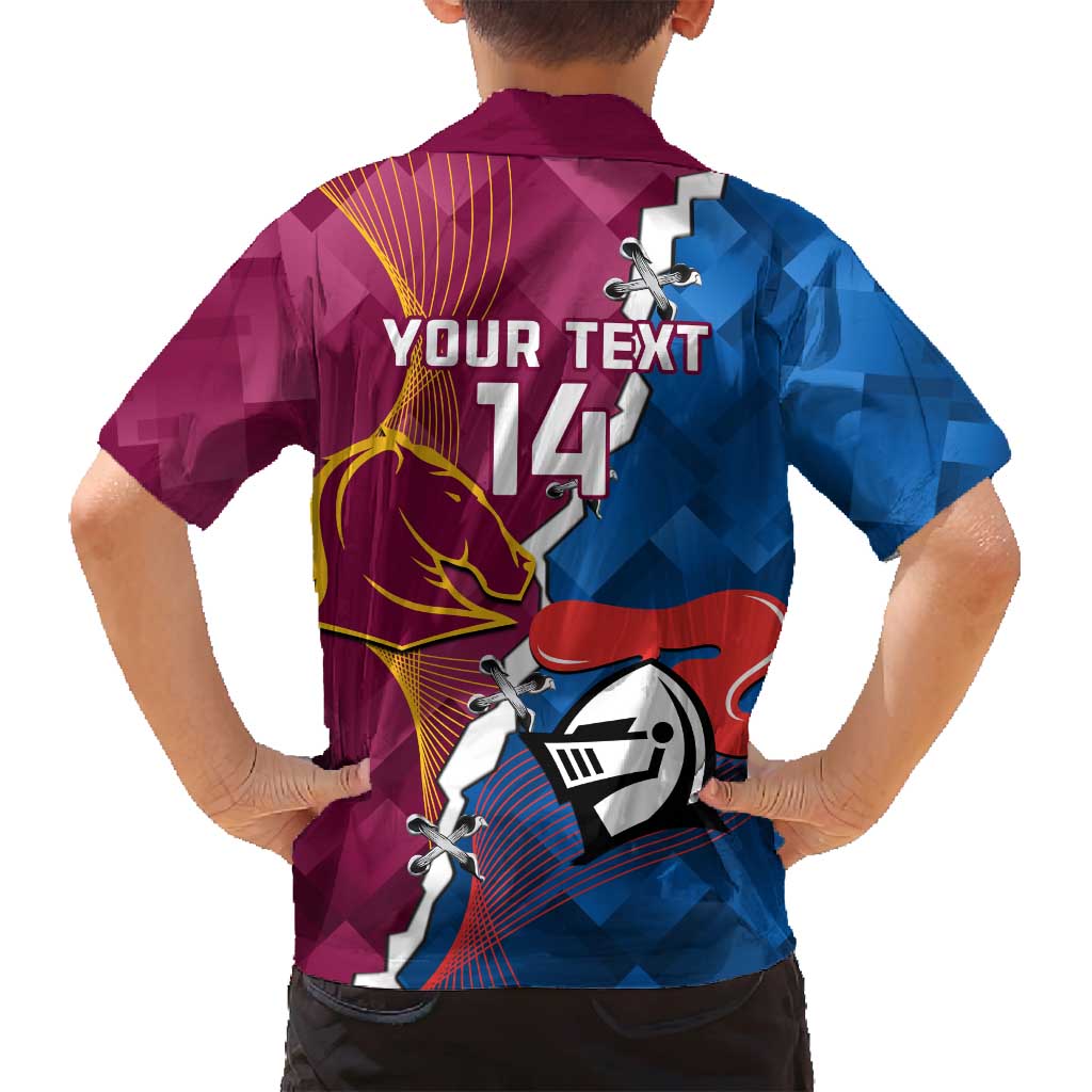 Custom Broncos And Knights Rugby Family Matching Tank Maxi Dress and Hawaiian Shirt Dynamic Version