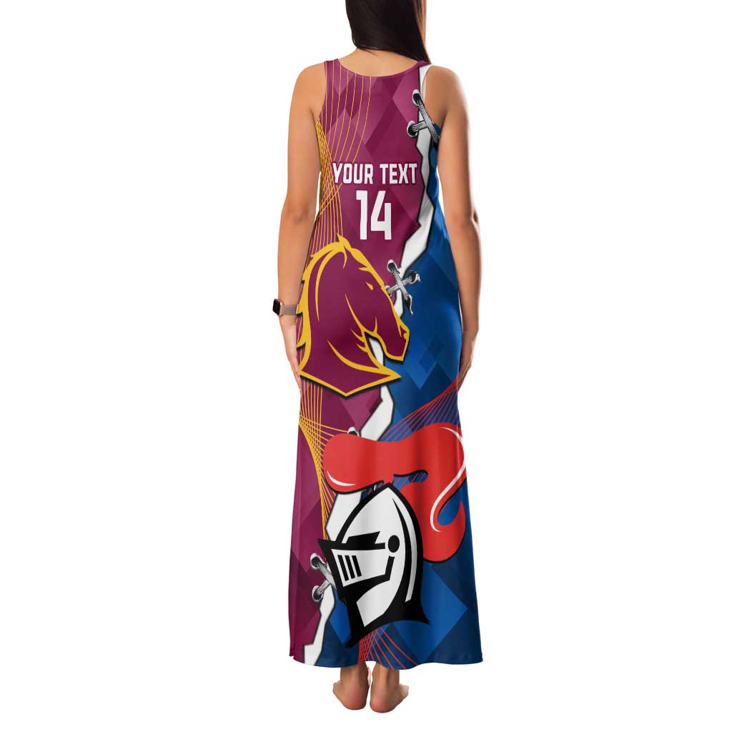 Custom Broncos And Knights Rugby Family Matching Tank Maxi Dress and Hawaiian Shirt Dynamic Version