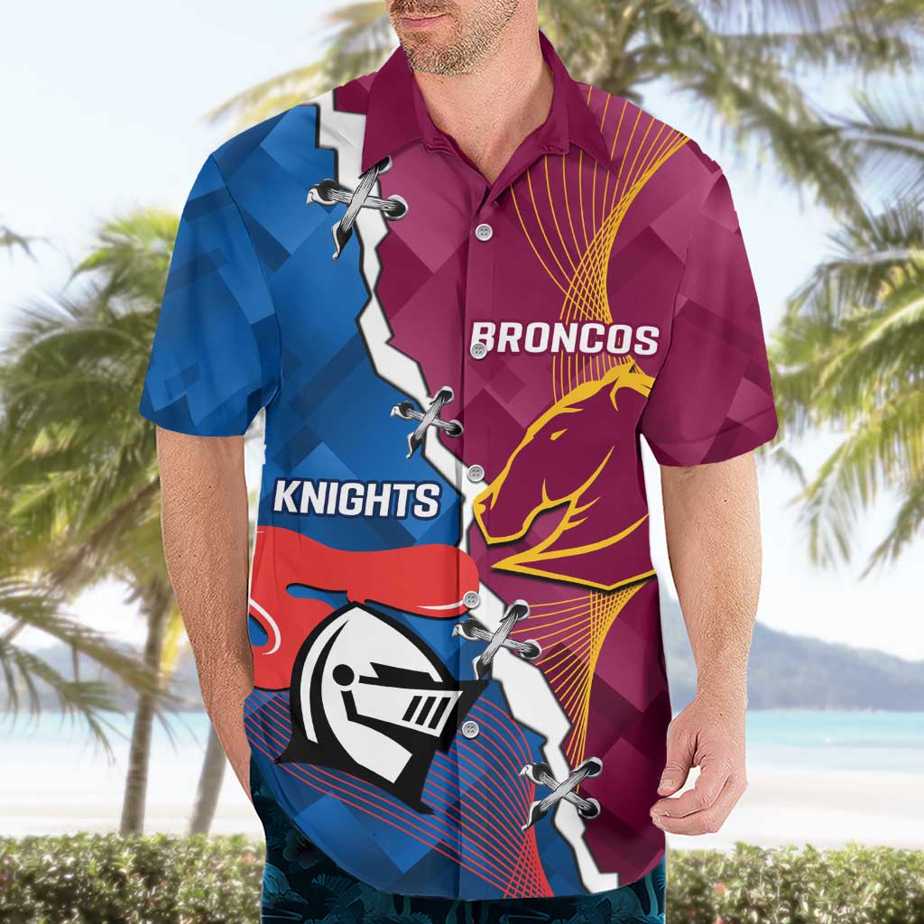 Custom Broncos And Knights Rugby Hawaiian Shirt Dynamic Version - Vibe Hoodie Shop