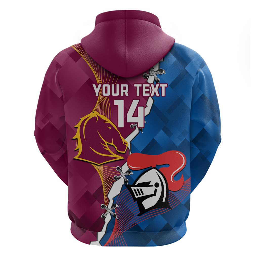 Custom Broncos And Knights Rugby Hoodie Dynamic Version - Vibe Hoodie Shop