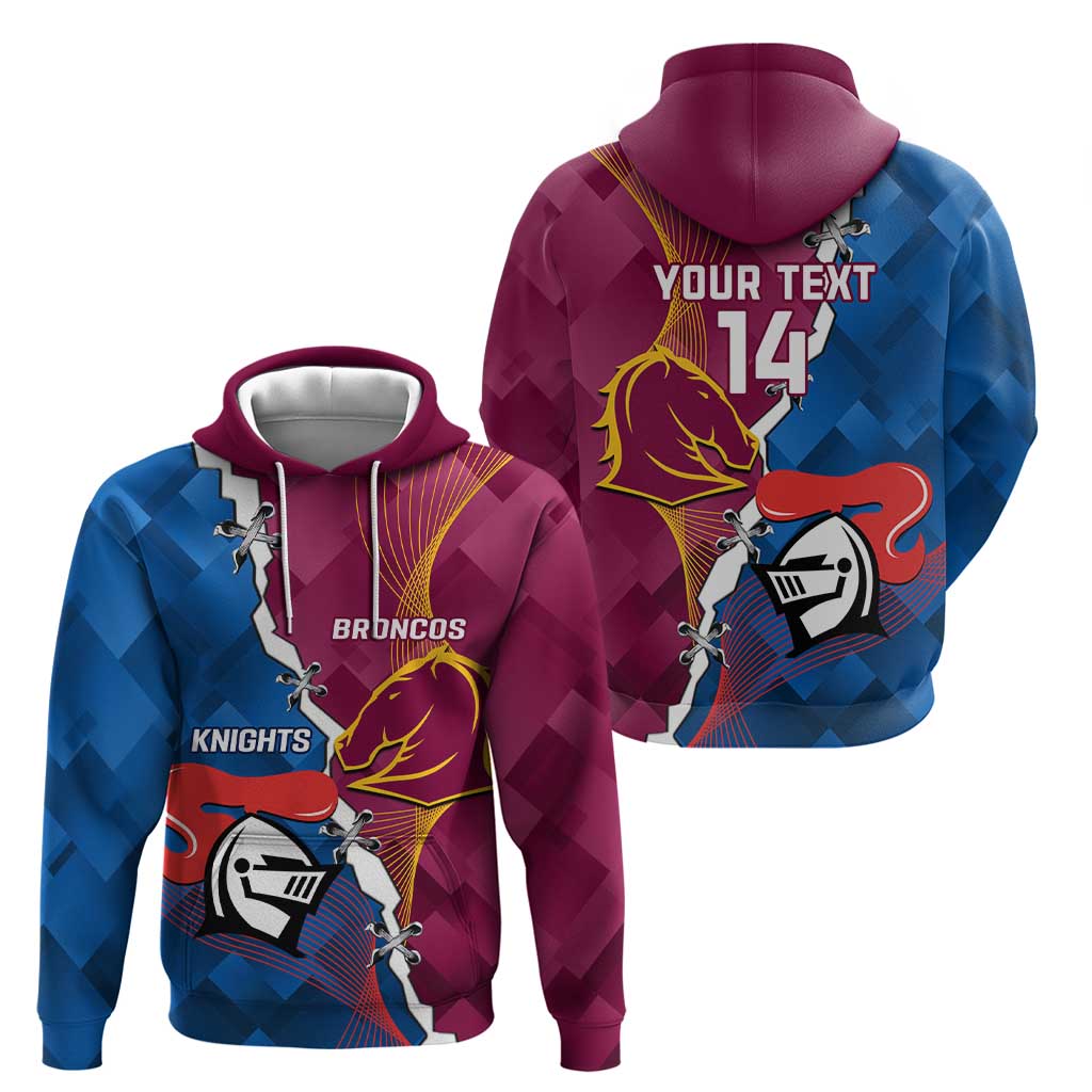 Custom Broncos And Knights Rugby Hoodie Dynamic Version - Vibe Hoodie Shop