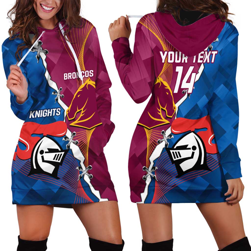 Custom Broncos And Knights Rugby Hoodie Dress Dynamic Version - Vibe Hoodie Shop
