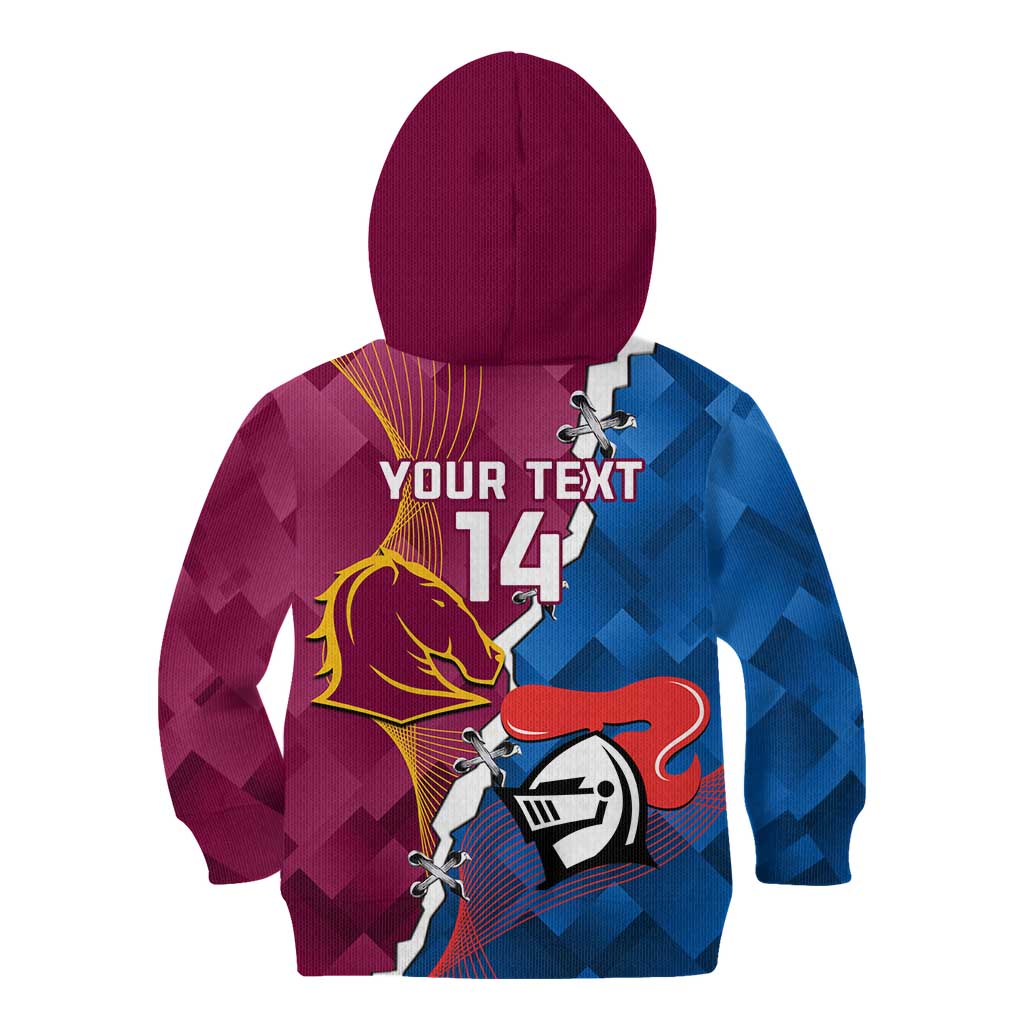 Custom Broncos And Knights Rugby Kid Hoodie Dynamic Version - Vibe Hoodie Shop