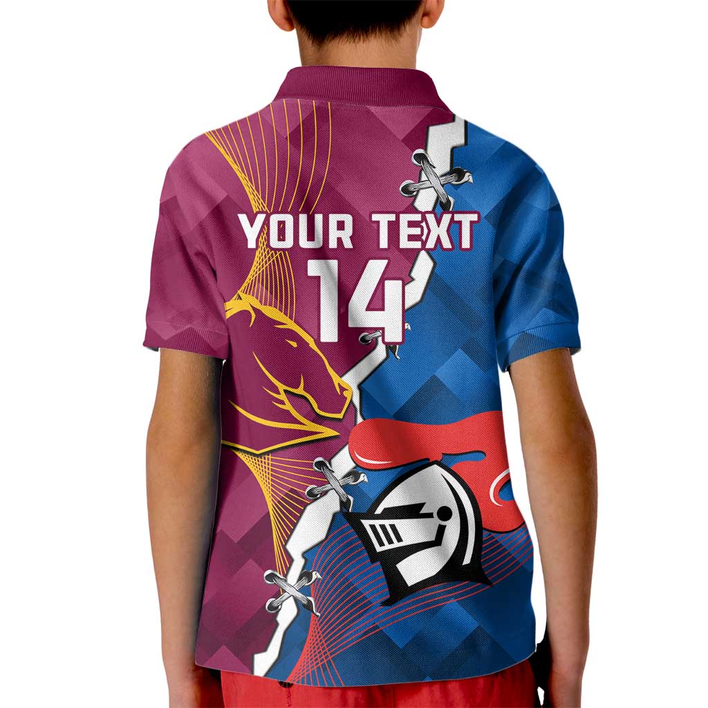 Custom Broncos And Knights Rugby Kid Polo Shirt Dynamic Version - Vibe Hoodie Shop