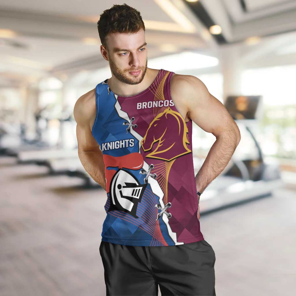 Custom Broncos And Knights Rugby Men Tank Top Dynamic Version - Vibe Hoodie Shop